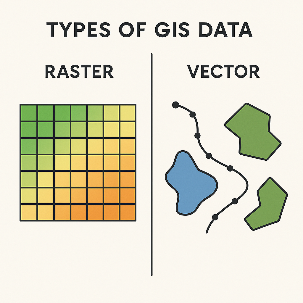 GIS Raster and Vector diagrams
