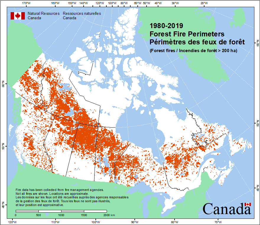 Wildfire GIS map Canada